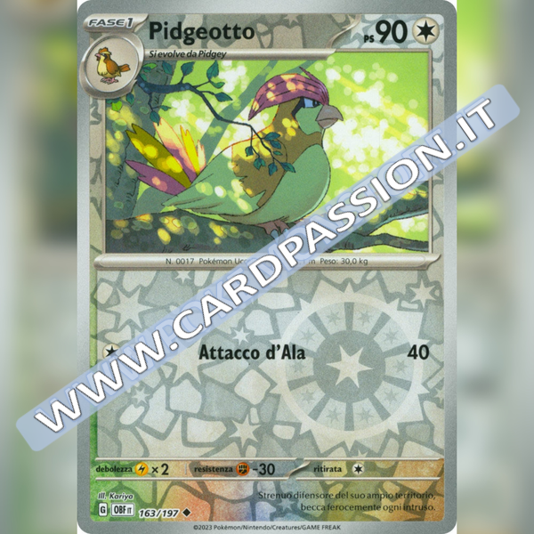 163/197 Pidgeotto Reverse | Ossidiana Infuocata