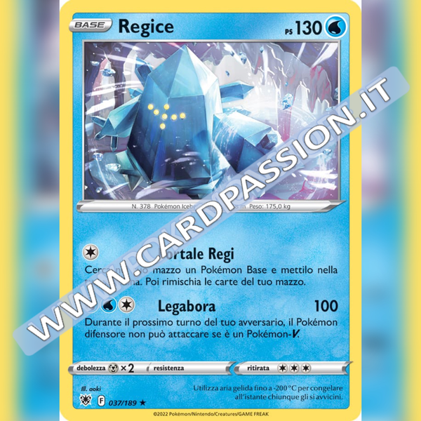 037/189 Regice Rara | Lucentezza Siderale - Card Passion
