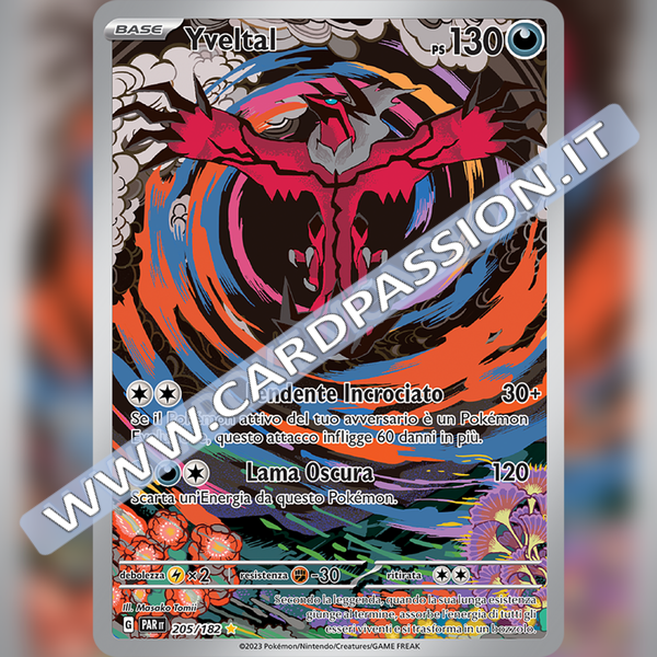 205/182 Yveltal Illustrazione Rara | Paradosso Temporale