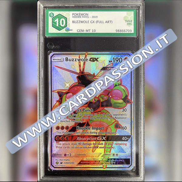 SV68/SV94 Buzzwole GX Ultra Shiny | Hidden Fates - Graad 10 - Card Passion