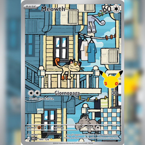 144/128 Meowth AR | 30esimo Anniversario