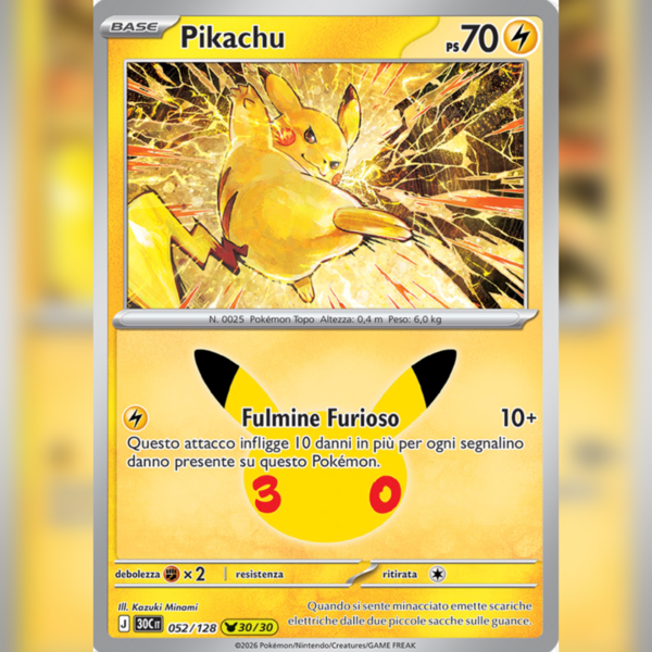 052/128 Pikachu (30/30) Holo | 30esimo Anniversario