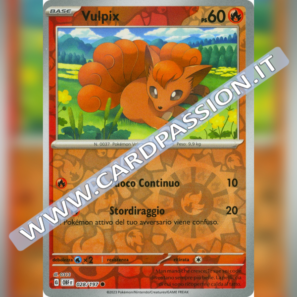 028/197 Vulpix Reverse | Ossidiana Infuocata