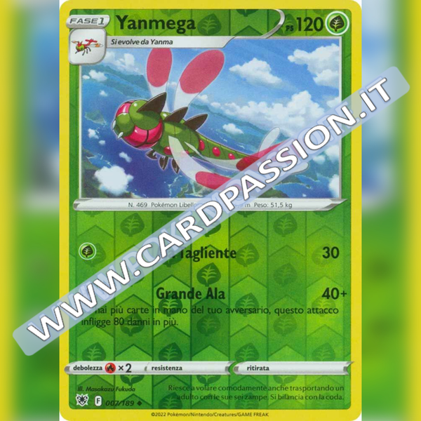 007/189 Yanmega Non Comune Reverse | Lucentezza Siderale - Card Passion
