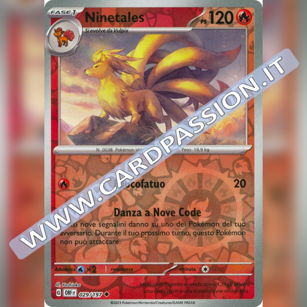 029/197 Ninetales Reverse | Ossidiana Infuocata