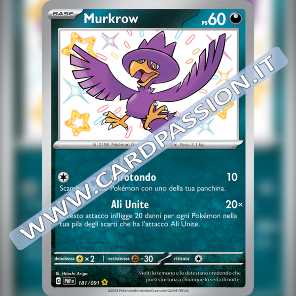 181/091 Murkrow Shiny | Destino di Paldea