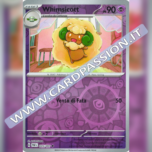 035/091 Whimsicott Reverse | Destino di Paldea
