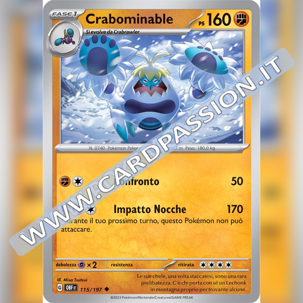 115/197 Crabominable | Ossidiana Infuocata