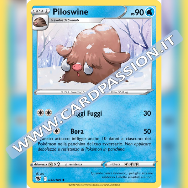 032/189 Piloswine Non Comune | Lucentezza Siderale - Card Passion