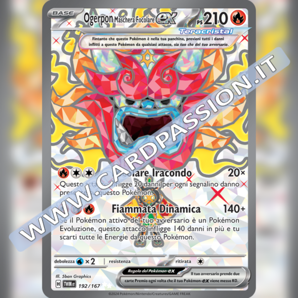 192/167 Ogerpon Maschera Focolare ex (Full Art) | Crepuscolo Mascherato