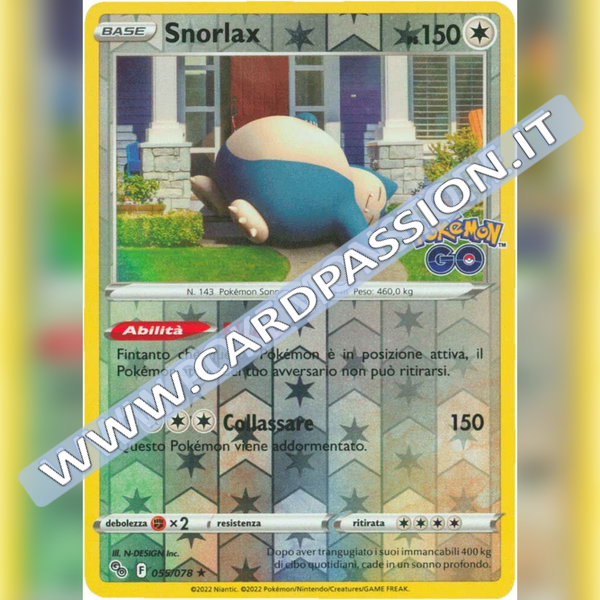 055/078 Snorlax Rara Reverse | Pokemon GO - Card Passion