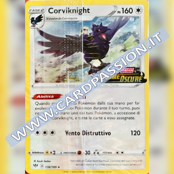 156/189 Corvknight Holo Stamped (Sealed) | Fiamme Oscure - Card Passion