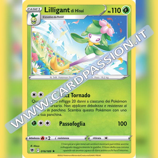 016/189 Lilligant di Hisui Rara Holo | Lucentezza Siderale - Card Passion