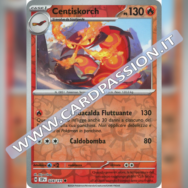 028/191 Centiskorch Reverse | Scintille Folgoranti