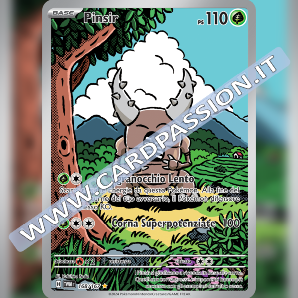 168/167 Pinsir Illustrazione Rara | Crepuscolo Mascherato