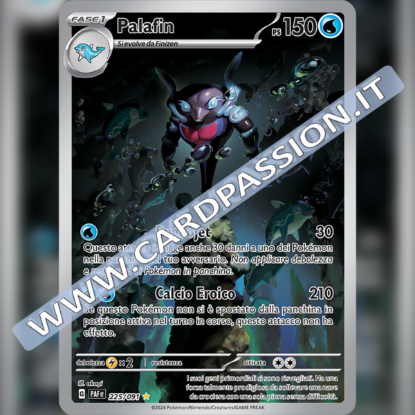 225/091 Palafin Illustrazione Rara | Destino di Paldea