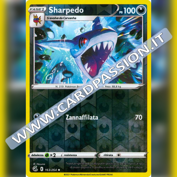163/264 Sharpedo Reverse | Colpo Fusione - Card Passion