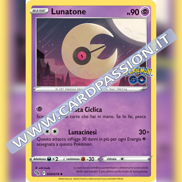 034/078 Lunatone Non Comune | Pokemon GO - Card Passion
