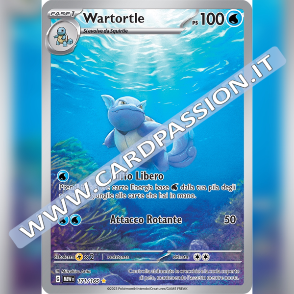171/165 Wartortle Illustrazione Rara | Scarlatto e Violetto 151