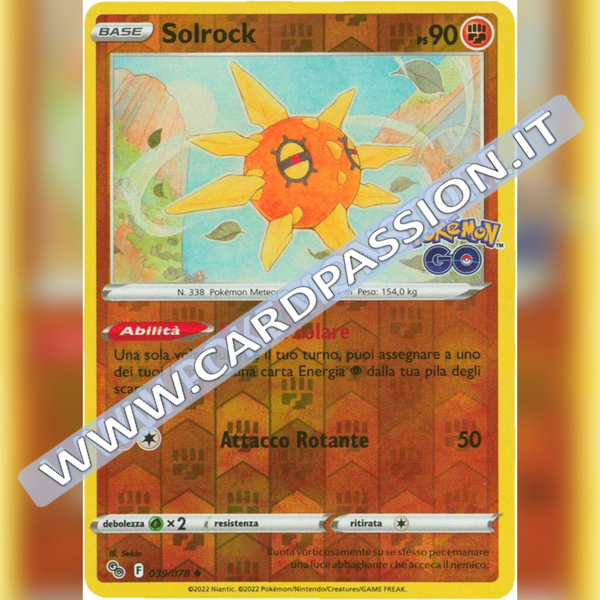 039/078 Solrock Non Comune Reverse | Pokemon GO - Card Passion