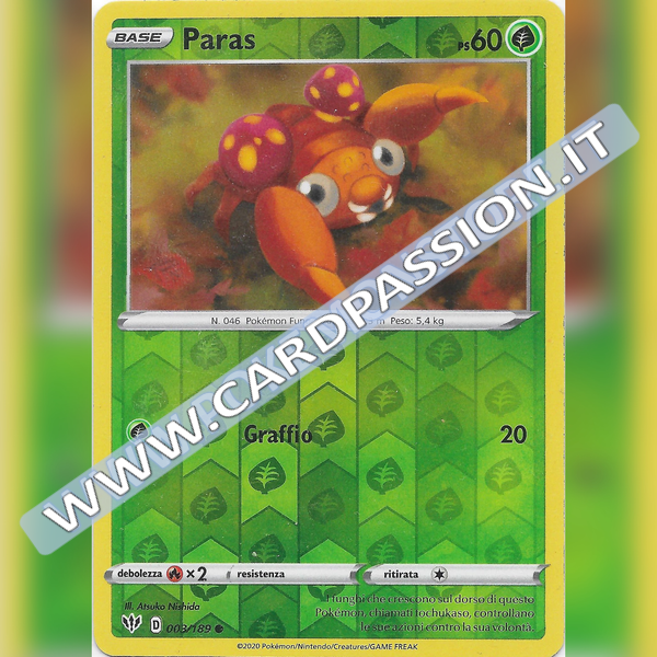 003/189 Paras Comune Reverse | Fiamme Oscure - Card Passion