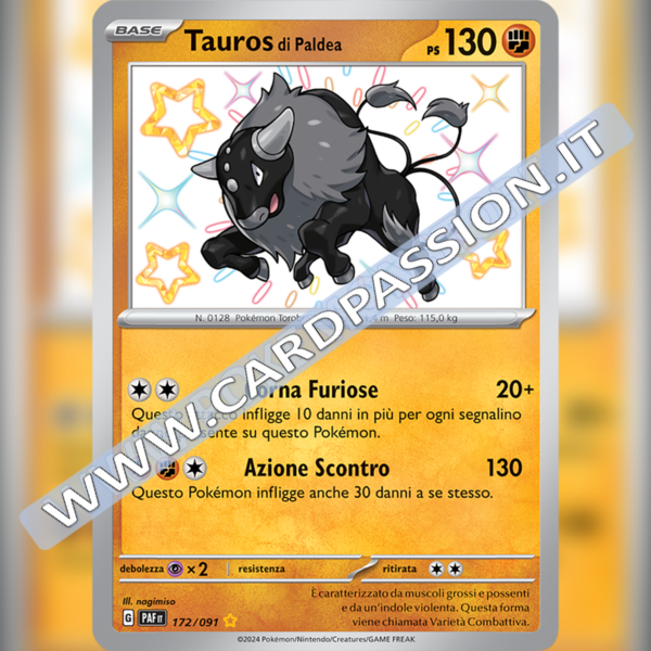 172/091 Tauros di Paldea Shiny | Destino di Paldea