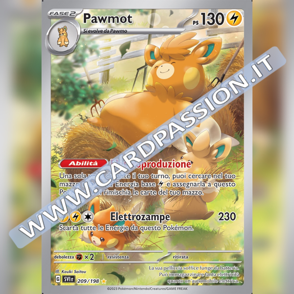 209/198 Pawmot Illustrazione Rara | Scarlatto e Violetto