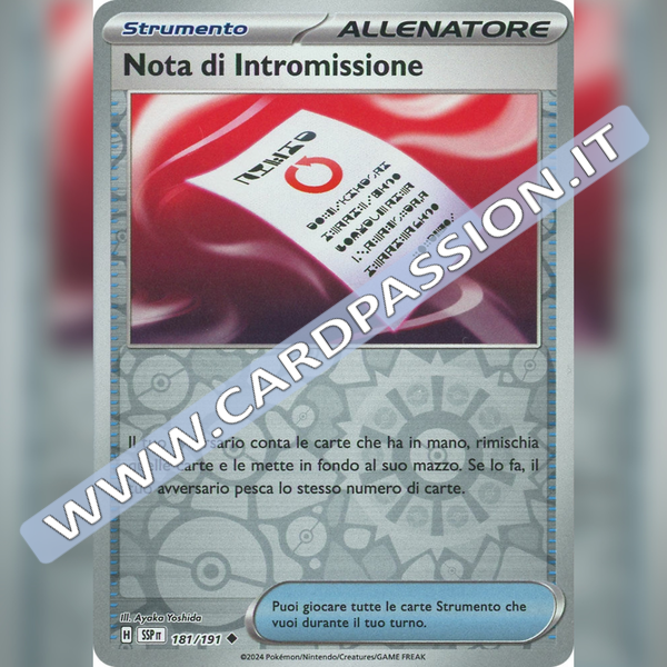 181/191 Nota di Intromissione Reverse | Scintille Folgoranti