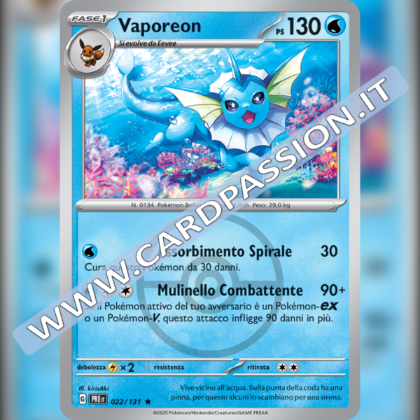 022/131 Vaporeon Poke Ball Reverse | Evoluzioni Prismatiche