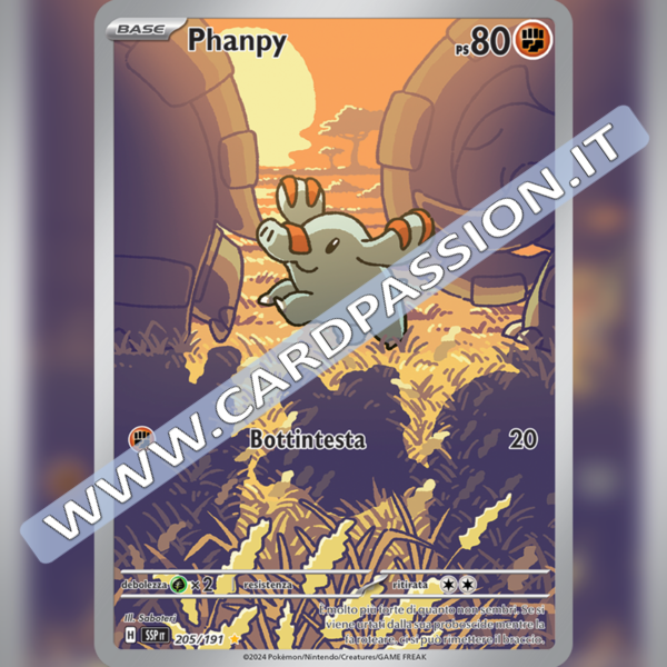205/191 Phanpy Illustrazione Rara | Scintille Folgoranti