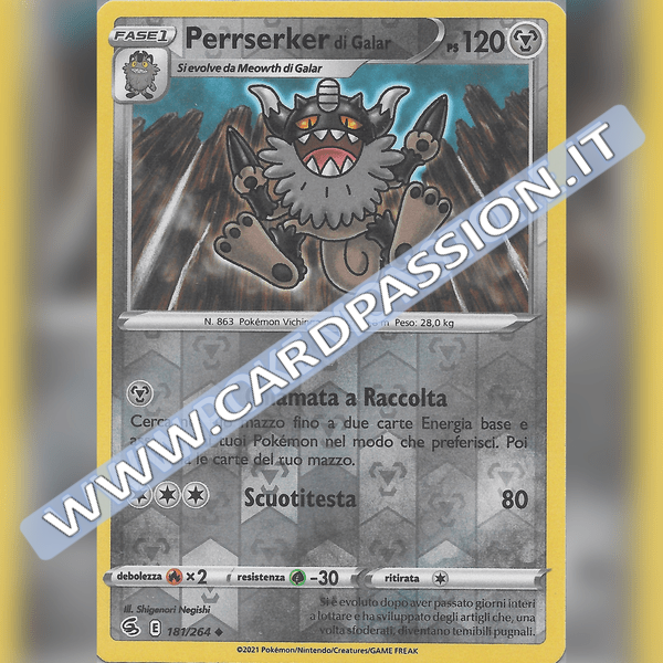 181/264 Perrserker di Galar Reverse | Colpo Fusione - Card Passion