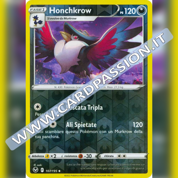 107/195 Honchkrow Reverse | Tempesta Argentata