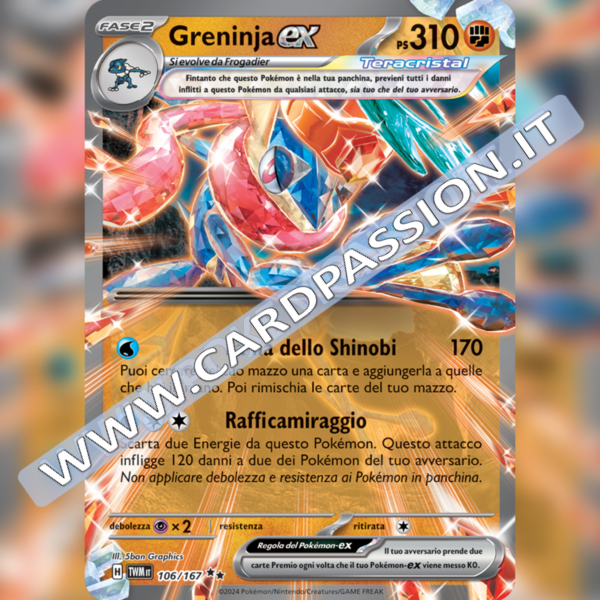 106/167 Greninja ex Teracristal | Crepuscolo Mascherato