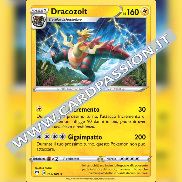 065/189 Dracozolt Rara | Fiamme Oscure - Card Passion