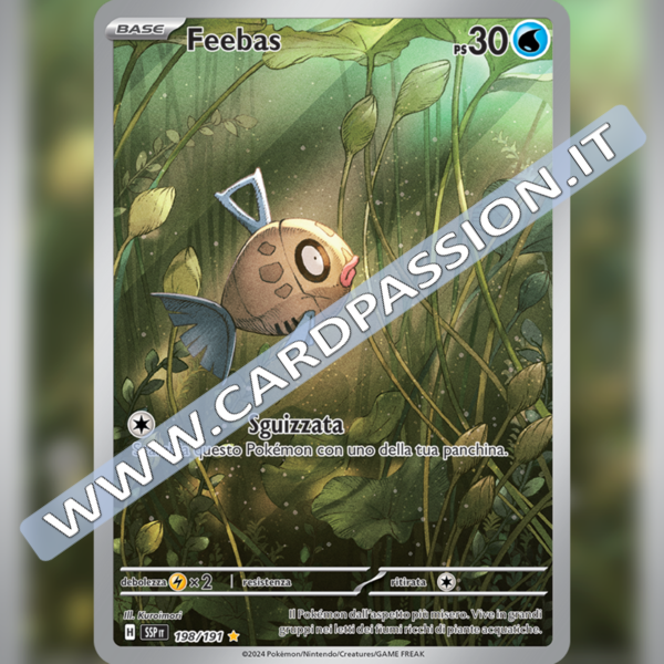 198/191 Feebas Illustrazione Rara | Scintille Folgoranti