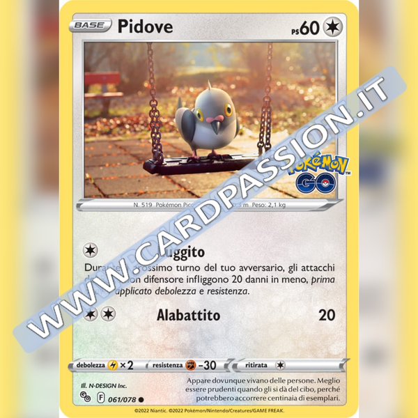 061/078 Pidove Comune | Pokemon GO - Card Passion