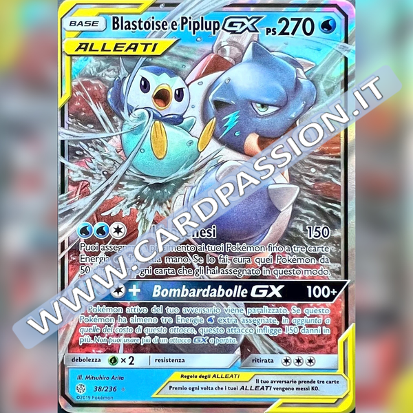 38/236 Blastoise e Piplup GX | Eclissi Cosmica - Card Passion