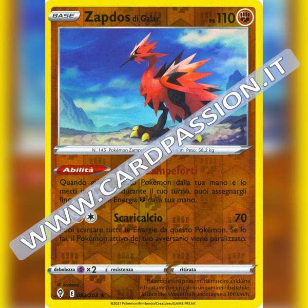 082/203 Zapdos di Galar Reverse | Evoluzioni Eteree - Card Passion