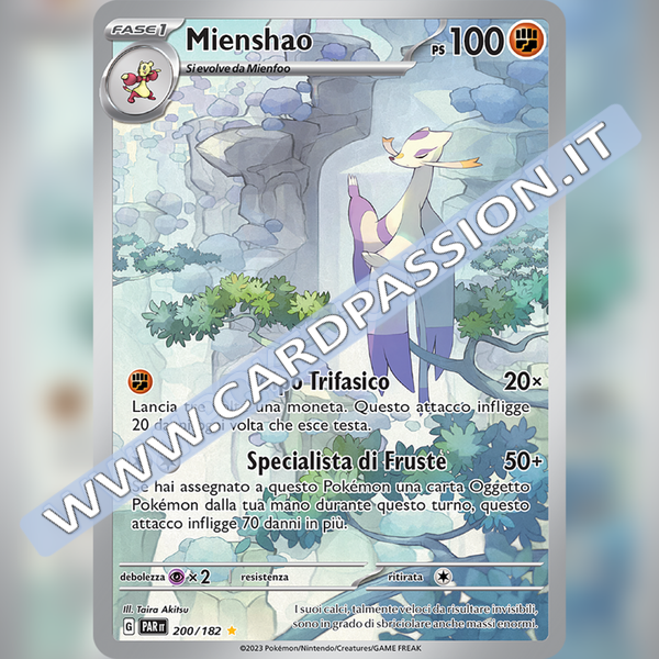 200/182 Mienshao Illustrazione Rara | Paradosso Temporale