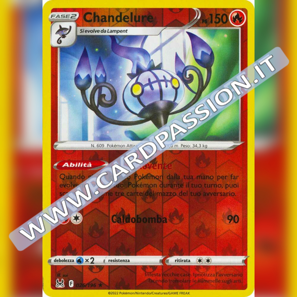 026/196 Chandelure Reverse | Origine Perduta - Card Passion