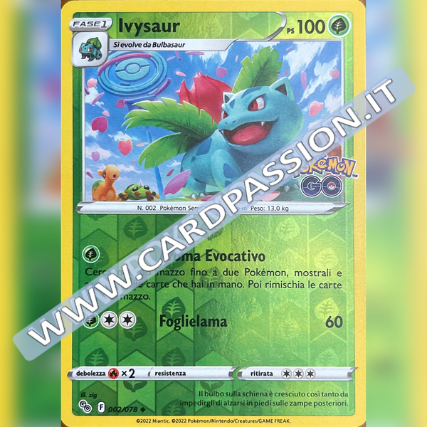 002/078 Ivysaur Non Comune Reverse | Pokémon GO - Card Passion