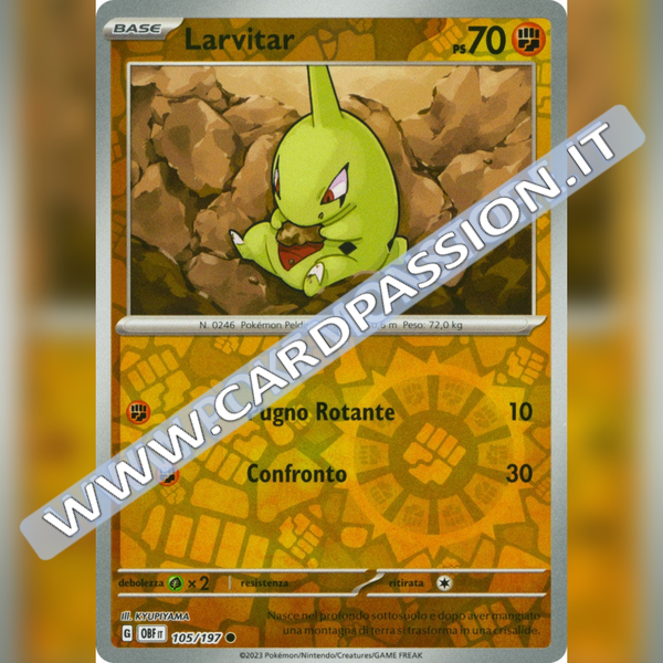 105/197 Larvitar Reverse | Ossidiana Infuocata