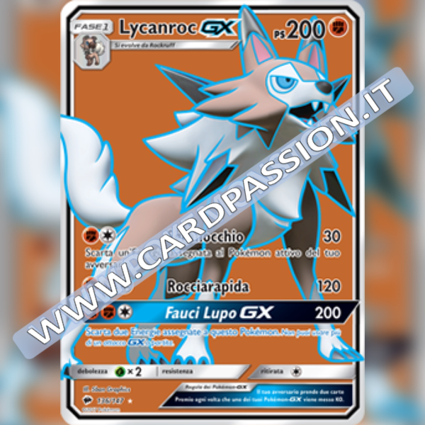 136/147 Lycanroc GX (Full Art) | Ombre Infuocate - Card Passion