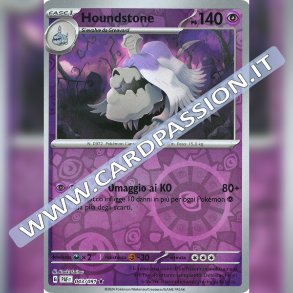 043/091 Houndstone Reverse | Destino di Paldea