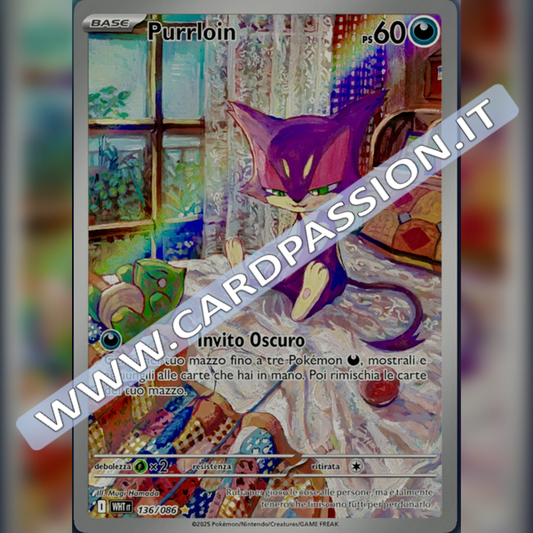 136/086 Purrloin Illustrazione Rara | Fuoco Bianco