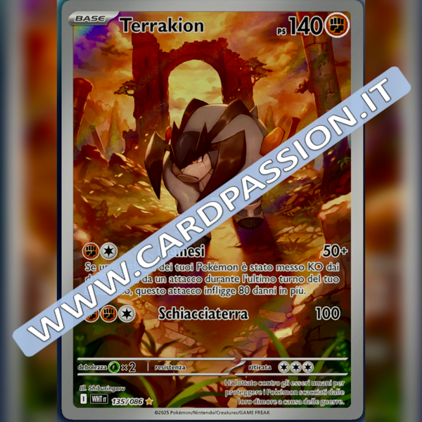 135/086 Terrakion Illustrazione Rara | Fuoco Bianco