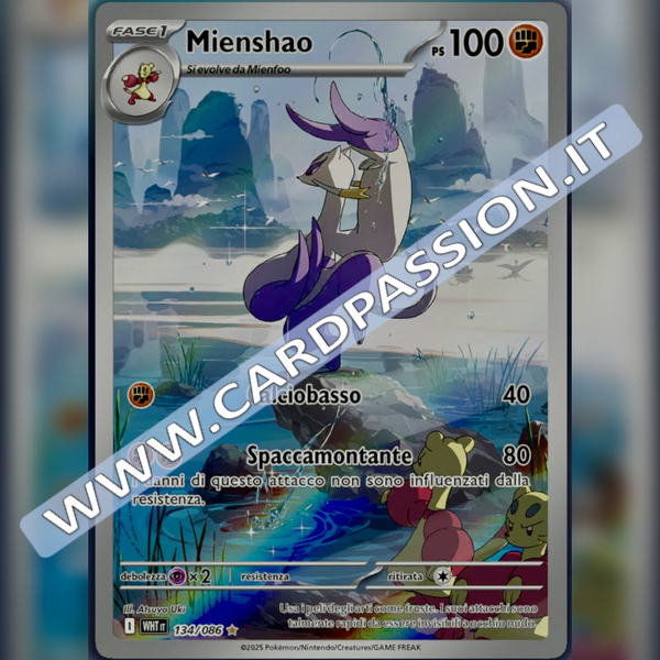 134/086 Mienshao Illustrazione Rara | Fuoco Bianco