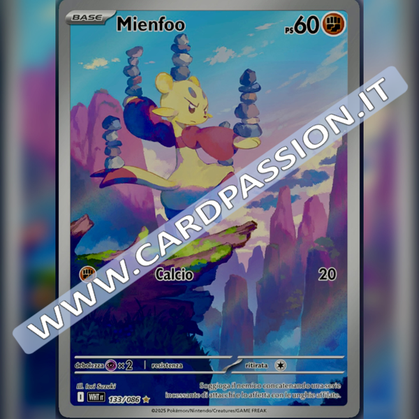 133/086 Mienfoo Illustrazione Rara | Fuoco Bianco