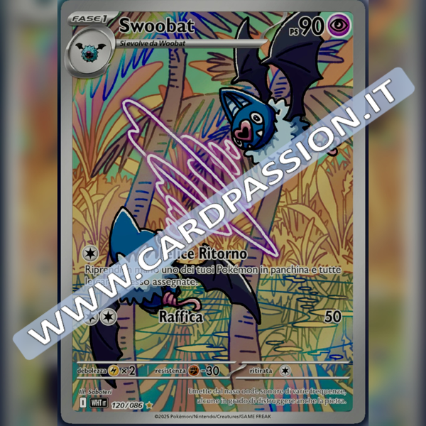 120/086 Swoobat Illustrazione Rara | Fuoco Bianco