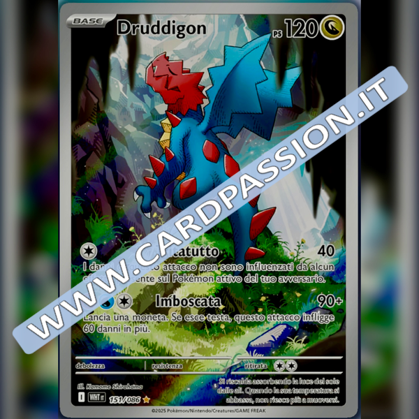 151/086 Druddigon Illustrazione Rara | Fuoco Bianco